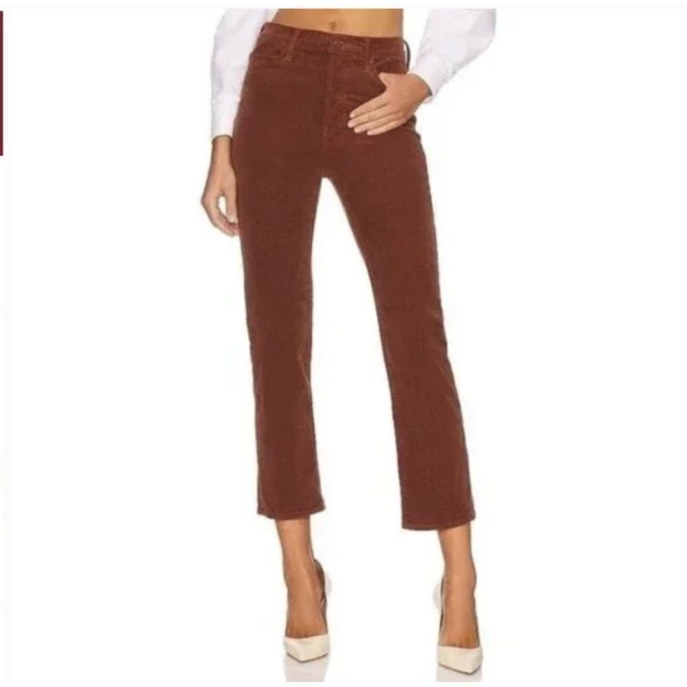Mother The Tomcat Ankle Hopscotch Jeans Corduroy Friar Brown Size 26